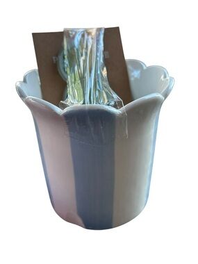 Mud Pie 2 Piece Topiary Pot with Plant Stake NWT